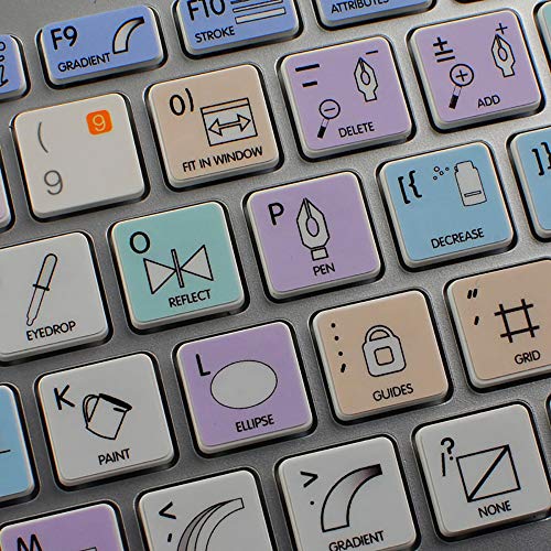 Adobe Illustrator Galaxy Series Labels Layout for Keyboard Apple Size