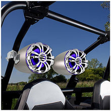 Load image into Gallery viewer, Pyle Marine Speakers - 5.25 Inch Waterproof IP44 Rated Wakeboard Tower and Weather Resistant Outdoor Audio Stereo Sound System with Built-in LED Lights - 1 Pair in Silver (PLMRWB50L)
