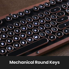 Load image into Gallery viewer, Azio Retro Classic Bluetooth (Artisan) - Luxury Vintage Backlit Mechanical Keyboard, MK-RETRO-L-03B-US
