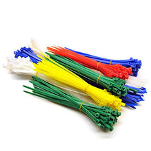 Load image into Gallery viewer, 500pc Zip Cable Tie set of Various Sizes/Plastic Nylon Colours TE370
