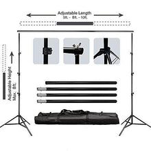 Load image into Gallery viewer, BalsaCircle 8 ft x 10 ft Photo Video Studio Adjustable Backdrop Stand Kit Background Support System Wedding Photography + Free Clips
