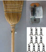 Load image into Gallery viewer, Bulldog Clamp (10 Pack) Spring Grip Garage Closet Wall Organizer for Brooms, Mops, Rakes, Etc.

