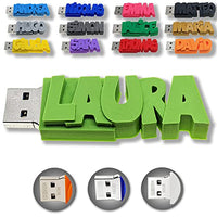 Customized USB Stick with Personalized Name, Date or Message in Your Choice of 15 Vibrant Colors. Choose 8, 16, 32GB Thumb Drive. Fun Gift for Birthday, Wedding, Business