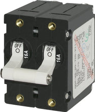 Load image into Gallery viewer, Blue Sea Systems A-Series White Toggle Double Pole 16A Circuit Breaker

