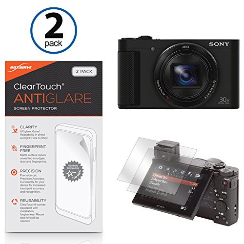 Sony CyberShot DSC-HX90V Screen Protector, BoxWave [ClearTouch Anti-Glare (2-Pack)] Anti-Fingerprint Matte Film Skin for Sony A65 | CyberShot DSC-HX90V