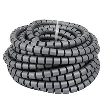 Load image into Gallery viewer, Aexit Flexible Spiral Electrical equipment Tube Cable Wire Wrap Gray Manage Cord 15mm Dia x 10 Meter Long with Clip
