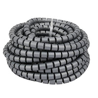 Aexit Flexible Spiral Electrical equipment Tube Cable Wire Wrap Gray Manage Cord 15mm Dia x 10 Meter Long with Clip