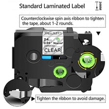 Load image into Gallery viewer, NineLeaf 5 Pack Standard Laminated Label Tape Cartridge Compatible for Brother P-Touch TZe-151 TZ151 TZe151 Black on Clear 0.94 Inch 26.2 Feet (24mm 8m)
