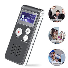 Load image into Gallery viewer, Digital Voice Recorder, 8GB Memory Protable Rechargeable Sound Audio Recorder Dictaphone, Multifunctional MP3 Player with Built-in Speaker for Meeting, Class, Lectures or Interviews (Gray)
