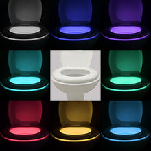 Load image into Gallery viewer, [2-Packs] Vintar 16-Color Motion Sensor LED Toilet Night Light,Gag Gifts for Christmas, 5-Stage Dimmer, Light Detection.Fathers Day Gifts
