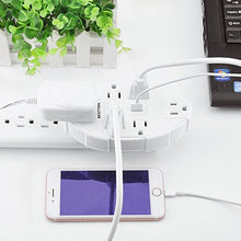 Load image into Gallery viewer, Bestten Usb Wall Outlet Surge Protector With 2.4 A Dual Usb Charging Ports And 6 Grounded Outlets, 15
