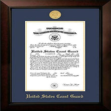 Load image into Gallery viewer, Campus Images CGCLG0018x10 Coast Guard Certificate Legacy Frame with Gold Medallion, 8&quot; x 10&quot;
