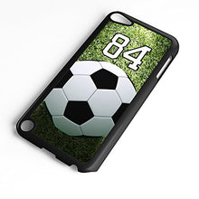 Load image into Gallery viewer, iPod Touch Case Fits 6th Generation or 5th Generation Soccer Ball #6600 Choose Any Player Jersey Number 11 in Black Plastic Customizable by TYD Designs
