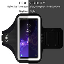 Load image into Gallery viewer, SOSONS Running Armband for Samsung Galaxy S8/S9/S10/S20/S21/S8+/S9+/S10+/S20+,Water Resistant Gym Case with Card Pockets and Key Slot
