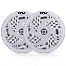 Load image into Gallery viewer, Pyle Marine Speakers - 5.25 Inch 2 Way Waterproof and Weather Resistant Outdoor Audio Stereo Sound System with 180 Watt Power and Low Profile Slim Style - 1 Pair - PLMRS5W (White)

