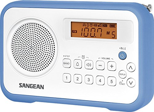 Sangean Digital Compact AM/FM Dual Alarm Clock Radio with Built-in Speaker & Large Easy to Read Backlit Display
