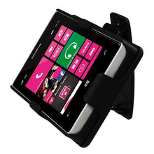 Load image into Gallery viewer, MyBat Rubberized Hybrid Holster with Belt Clip for Nokia Lumia 521 - Retail Packaging - Black
