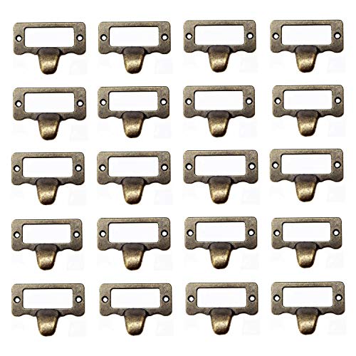 20Pcs Antique Iron Label Frame Card Holder Cup Pull Handle Drawer Box Case Cabinet Cupboard Carpenter Repair decoration Hardware