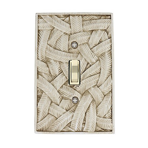 Meriville Island 1 Toggle Wallplate, Single Switch Electrical Cover Plate, Weathered White