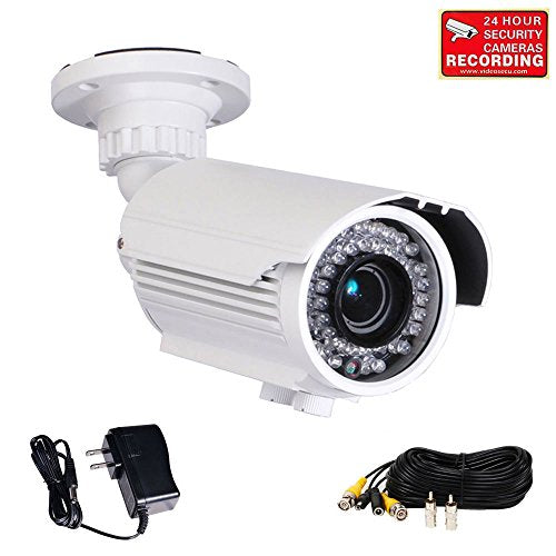 Videosecu Built-in Sony Effio CCD 700TVL Day Night Outdoor Zoom Bullet Security Camera 42 IR Infrared LEDs Varifocal Lens with Free Power Supply and Extension Cable A81