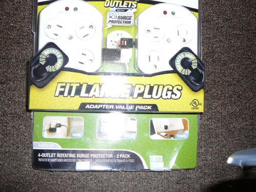 360 Electrical Rotating Outlets Surge Protector, 2-Pack