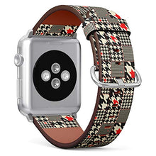 Load image into Gallery viewer, S-Type iWatch Leather Strap Printing Wristbands for Apple Watch 4/3/2/1 Sport Series (38mm) - Patchwork of Hounds-tooth&#39;s Style Pattern
