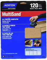 NORTON 04154 76607 General Purpose MultiSand Sheet, 11 in X 9 in, 120 Grit, 9" quot