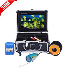 Load image into Gallery viewer, Underwater Fish Finder Fishing Video Camera SYANSPAN Portable 7&quot; TFT LCD Monitor,IP68 HD 1000TVL,12 Adjustable LED Lights Night Version Ice/Lake Fishing Camera with Carry Case(30m Cable)
