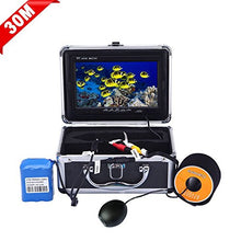 Load image into Gallery viewer, Fish Finder Underwater Fishing Video Camera SYANSPAN Portable 7&quot; TFT LCD Monitor,IP68 HD 1000TVL,12 Adjustable IR Lights Night Version Ice/Lake Fishing Camera with Carry Case(30m Cable)
