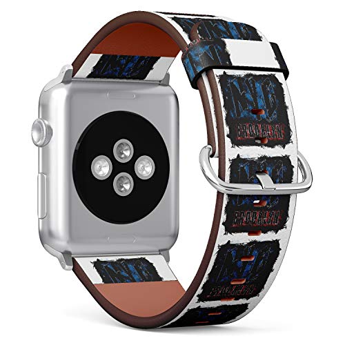 S-Type iWatch Leather Strap Printing Wristbands for Apple Watch 4/3/2/1 Sport Series (38mm) - Street Graphic Style NYC BKLYN