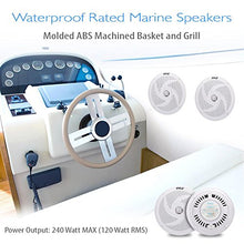 Load image into Gallery viewer, Pyle Marine Speakers - 6.5 Inch 2 Way Waterproof and Weather Resistant Outdoor Audio Stereo Sound System with 240 Watt Power and Low Profile Slim Style - 1 Pair - PLMRS6W (White)
