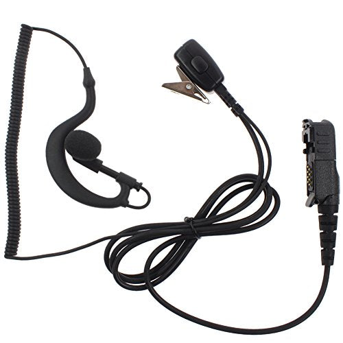 TENQ G Shape Earpiece Police Headset with Mic PTT for Motorola Radio XPR3300 XIRP6620 E8608