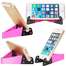 Load image into Gallery viewer, HONSKY 3 Packs of Pocket-sized V Smart Phone Holder, Tablet Stands for Most Android Smartphones, Tablets, E-readers, Durable Plastic Body - Rose Red, Deep Blue, Black
