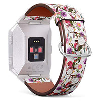 (Watercolor Floral Native American Indian Dream Catcher Pattern) Patterned Leather Wristband Strap for Fitbit Ionic,The Replacement of Fitbit Ionic smartwatch Bands