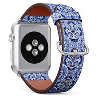 S-Type iWatch Leather Strap Printing Wristbands for Apple Watch 4/3/2/1 Sport Series (42mm) - Ornamental Abstract Pattern