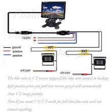 Load image into Gallery viewer, Padarsey 12V 24V Vehicle Backup Camera System Rear View Camera Support Night Vision Waterpoof &amp; 7&quot; Monitor with 34 ft AV Cables(with Guide line) for Bus/Truck Van/Trailer/RV/Campers
