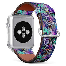 Load image into Gallery viewer, S-Type iWatch Leather Strap Printing Wristbands for Apple Watch 4/3/2/1 Sport Series (38mm) - Abstract Geometric Pattern with Mechanic Elements.
