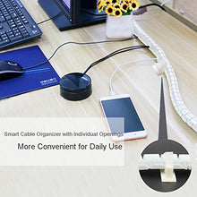 Load image into Gallery viewer, White Cable Wire Cover Cord Management Sleeve Electrical Wire Organizer Holder, VIWIEU Reusable &amp; Expandable Desktop Spiral Tube Wire Hider with BONUS Clips For TV Computer Home Entertainment
