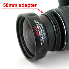 Load image into Gallery viewer, Zykkor 0.45x HD Platinum Pro Super Wide Angle 52mm/58mm Lens with Macro - Black - Made in Japan
