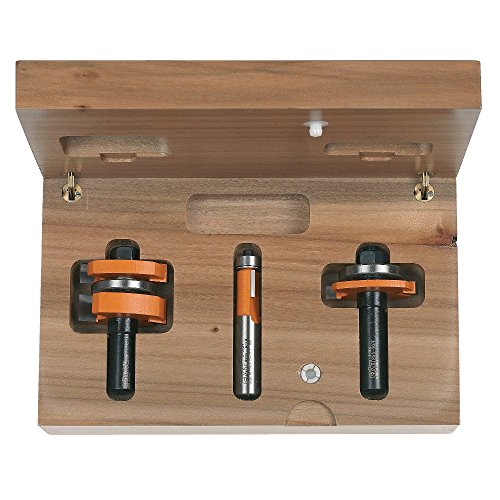 CMT 800.526.11 3-Piece Tongue & Groove Cabinetmaking Set in Hardwood Case, 1/2-Inch Shank