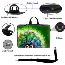 Load image into Gallery viewer, Meffort Inc 15 15.6 inch Laptop Carrying Sleeve Bag Case with Hidden Handle &amp; Adjustable Shoulder Strap with Matching Skin Sticker and Mouse Pad Combo - Cute Green Porcupine
