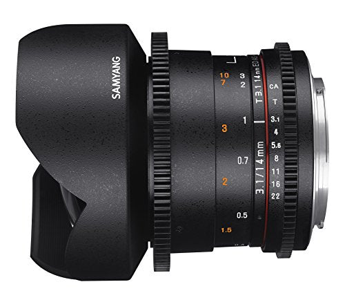 Samyang 14 mm T3.1 VDSLR II Manual Focus Video Lens for Nikon DSLR Camera