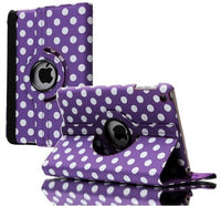 Ipad Mini/ Mini 2 Retina/ Mini 3 Case, Eileen 360 Degree Rotating Stand Case Cover with Auto Sleep / Wake Feature for Ipad Mini (Purple Polka Dot)