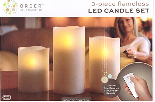 3-piece Flameless LED Candle Set with Remote