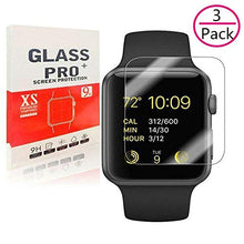 Load image into Gallery viewer, Ankoe [3 Pack] Compatible with Apple Watch Series 4 [40mm] Screen Protector 0.3mm Tempered Glass Screen Protector, Scratch Resistant [Only Covers The Flat Area] [Lifetime Replacement] (40mm)
