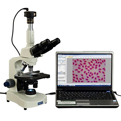 OMAX 40X-2000X Trinocular Phase Contrast Compound Microscope with Interchangable Phase Contrast Kit and 5.0MP USB Camera