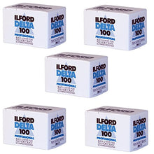 Load image into Gallery viewer, Ritz Camera 5 Pack of Ilford 1780624 Delta 100 Professional Black-and-White Film, ISO 100, 35mm 36-Exposure

