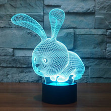 Load image into Gallery viewer, 3D Optical Illusion Lamp Rabbit,7 Color Flashing Art Sculpture Lights Bedroom Desk Table Night Lamp Light for Christmas Kids Gifts
