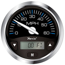 Load image into Gallery viewer, Faria Chesapeake Black SS 4&quot; GPS Speedometer w/Digital Depth Display - 60MPH - Transducer Required
