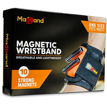 Load image into Gallery viewer, Magnetic Wristband, Super Strong Magnets Holds Screws, Nails, Drill Bits, A Black DIY Magnet Wristband, A Unique And Cool Gift Item For - Men/Women, Dad, Guys, Husband, Boyfriend, Him and Birthdays.

